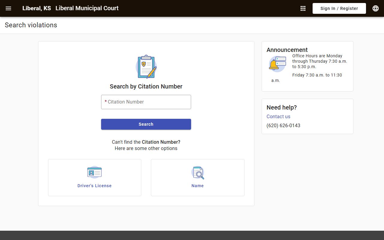Seward County court dockets Liberal citation search portal