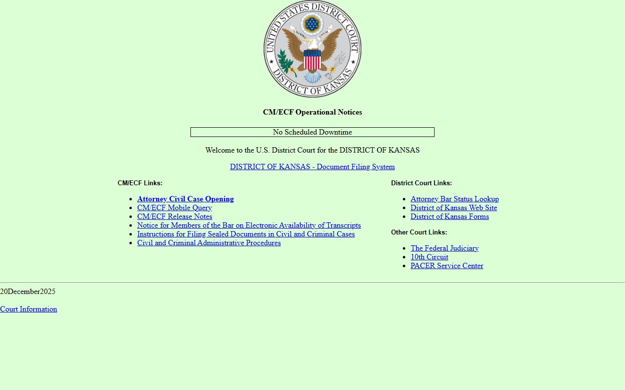 Seward County District Court federal CM ECF distinction