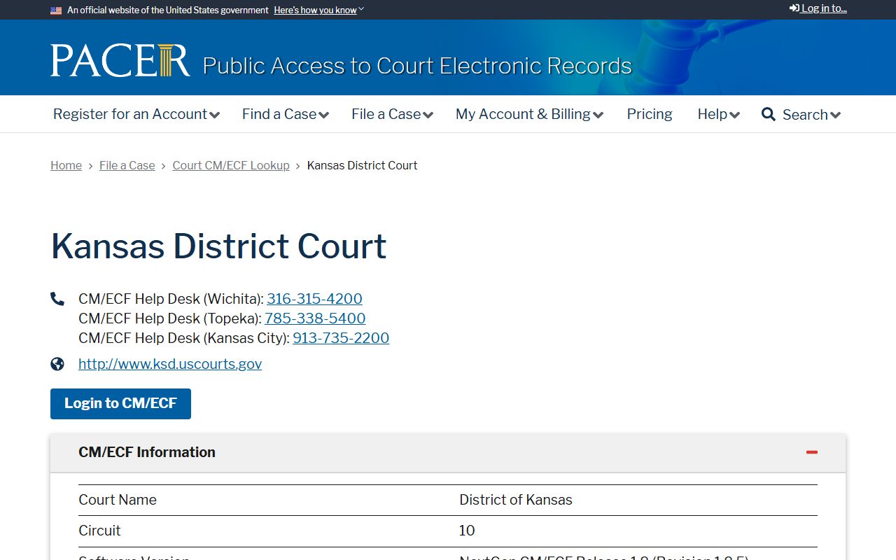 Seward County District Court federal PACER record distinction