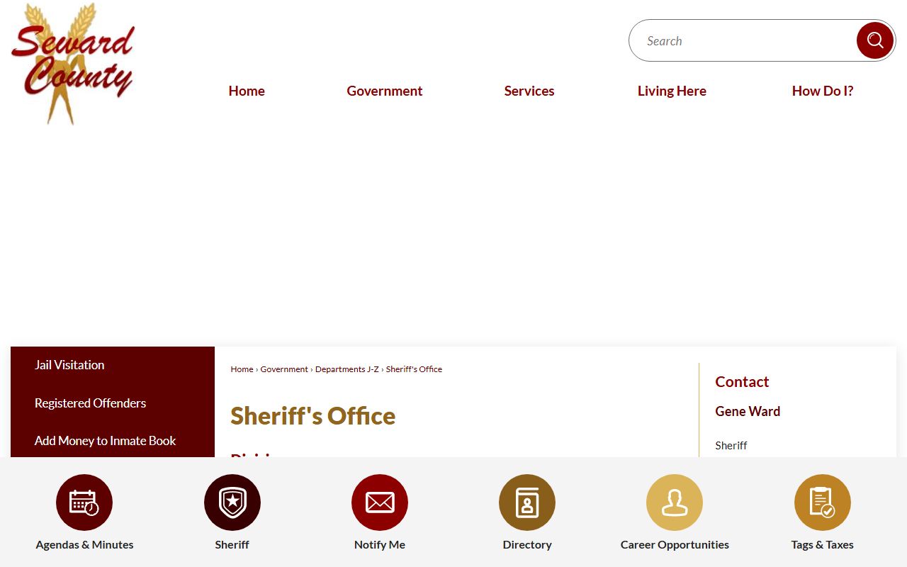 Seward County inmate records Sheriff's Office source