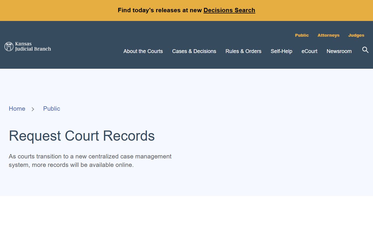 Seward County court records Kansas court records request page