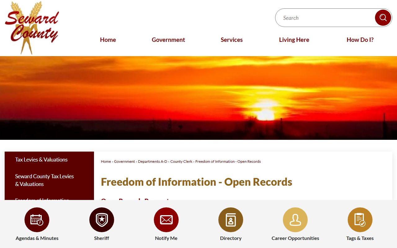 Seward County court records open records page