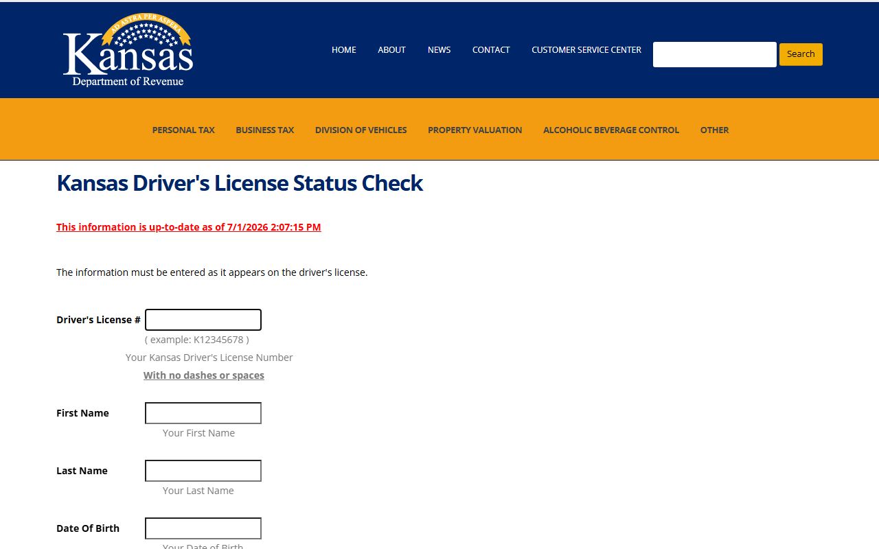Seward County traffic court records Kansas driver's license status check
